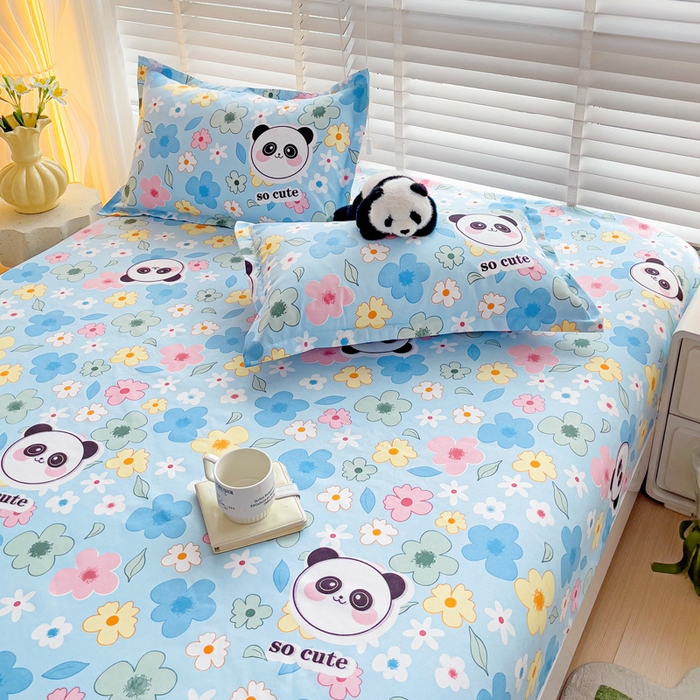 91家纺网 家纺一手货源 找家纺 文黛家居 2025新款时尚印花亲肤床笠单床笠 初恋-蓝