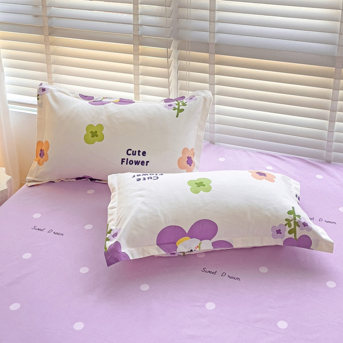 91家纺网 家纺一手货源 找家纺 文黛家居 2025新款时尚印花亲肤床笠单床笠 花香-紫