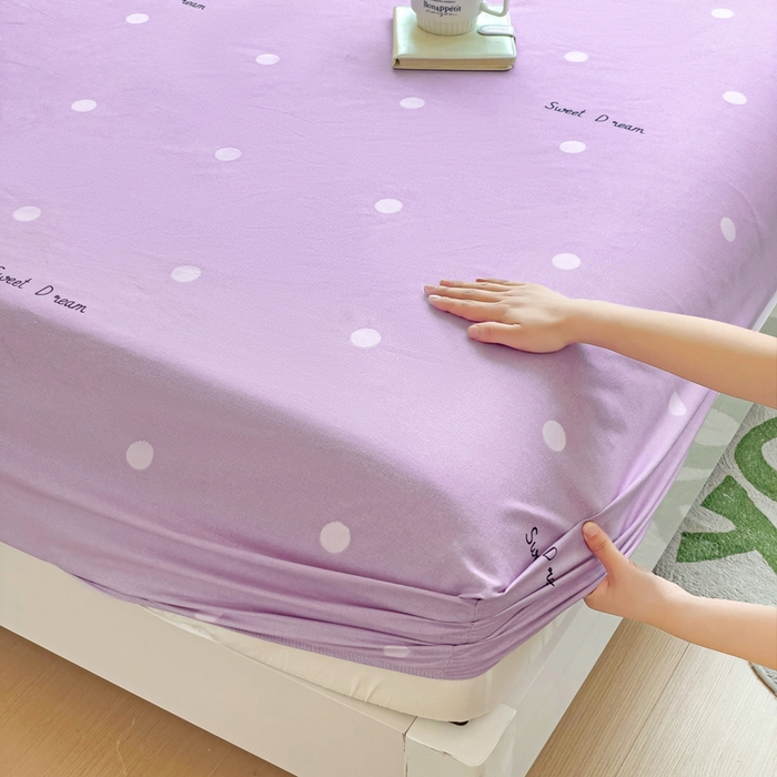 91家纺网 家纺一手货源 找家纺 文黛家居 2025新款时尚印花亲肤床笠单床笠 花香-紫