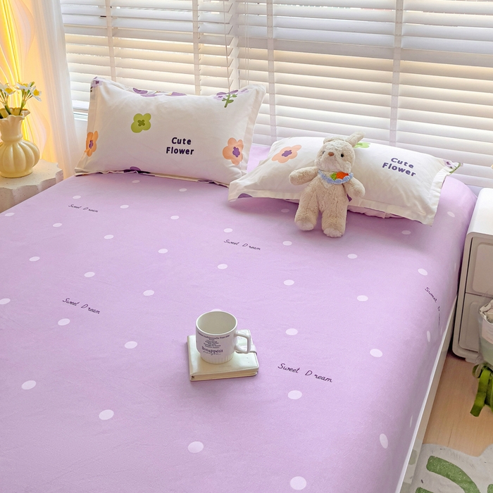 91家纺网 家纺一手货源 找家纺 文黛家居 2025新款时尚印花亲肤床笠单床笠 花香-紫