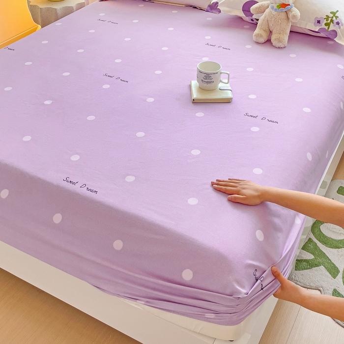 91家纺网 家纺一手货源 找家纺 文黛家居 2025新款时尚印花亲肤床笠单床笠 花香-紫