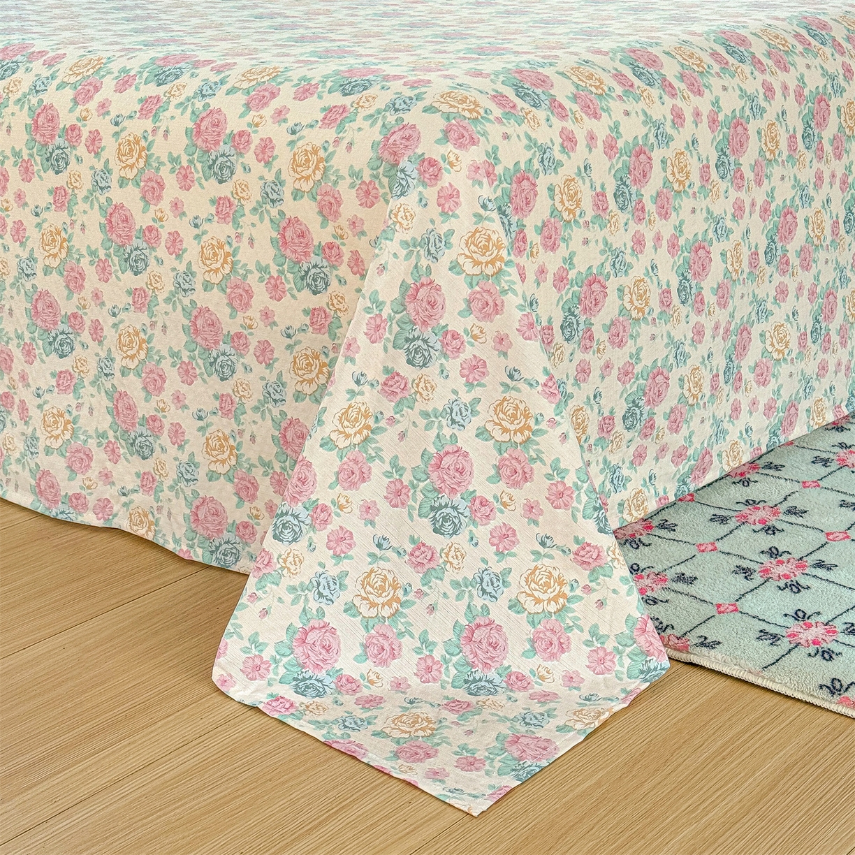 91家纺网 家纺一手货源 找家纺 多品家纺 2025新款超柔云感双层纱单床单 床单单件 幽香