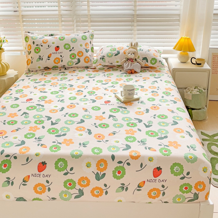 91家纺网 家纺一手货源 找家纺 文黛家居 2025新款时尚印花亲肤床笠单床笠 花样年华-玉