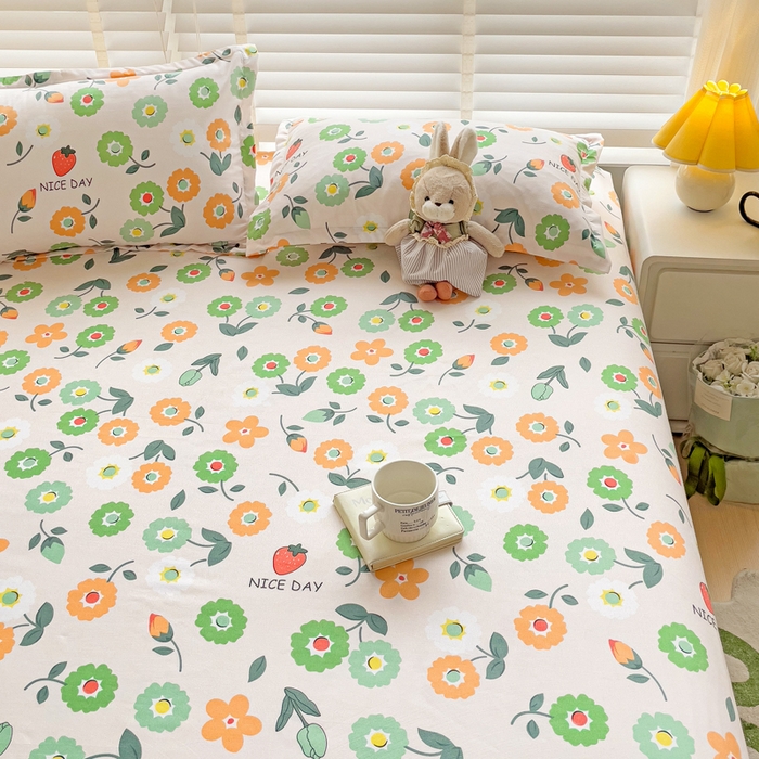 91家纺网 家纺一手货源 找家纺 文黛家居 2025新款时尚印花亲肤床笠单床笠 花样年华-玉