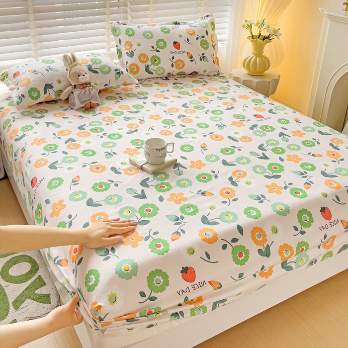 91家纺网 家纺一手货源 找家纺 文黛家居 2025新款时尚印花亲肤床笠单床笠 花样年华-玉