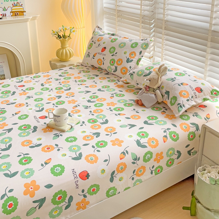 91家纺网 家纺一手货源 找家纺 文黛家居 2025新款时尚印花亲肤床笠单床笠 花样年华-玉