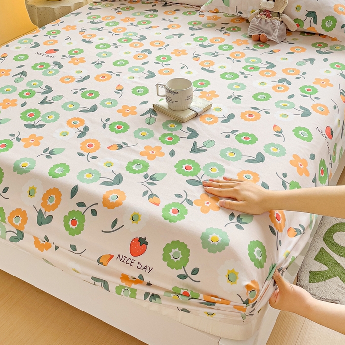 91家纺网 家纺一手货源 找家纺 文黛家居 2025新款时尚印花亲肤床笠单床笠 花样年华-玉