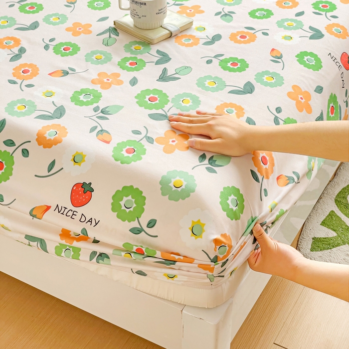 91家纺网 家纺一手货源 找家纺 文黛家居 2025新款时尚印花亲肤床笠单床笠 花样年华-玉