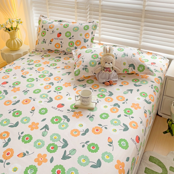 91家纺网 家纺一手货源 找家纺 文黛家居 2025新款时尚印花亲肤床笠单床笠 花样年华-玉