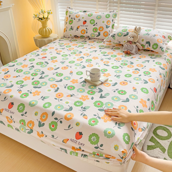 91家纺网 家纺一手货源 找家纺 文黛家居 2025新款时尚印花亲肤床笠单床笠 花样年华-玉