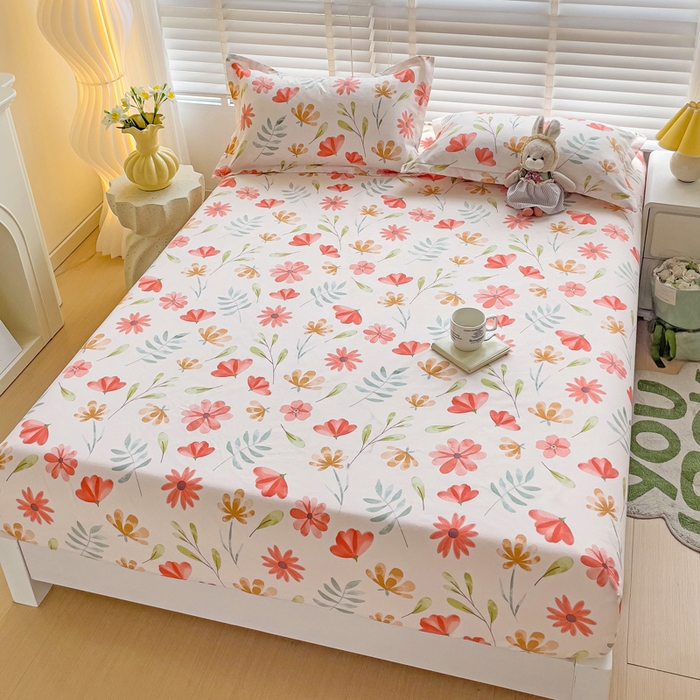 91家纺网 家纺一手货源 找家纺 文黛家居 2025新款时尚印花亲肤床笠单床笠 花伊浓