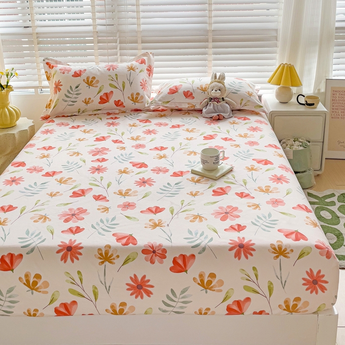 91家纺网 家纺一手货源 找家纺 文黛家居 2025新款时尚印花亲肤床笠单床笠 花伊浓