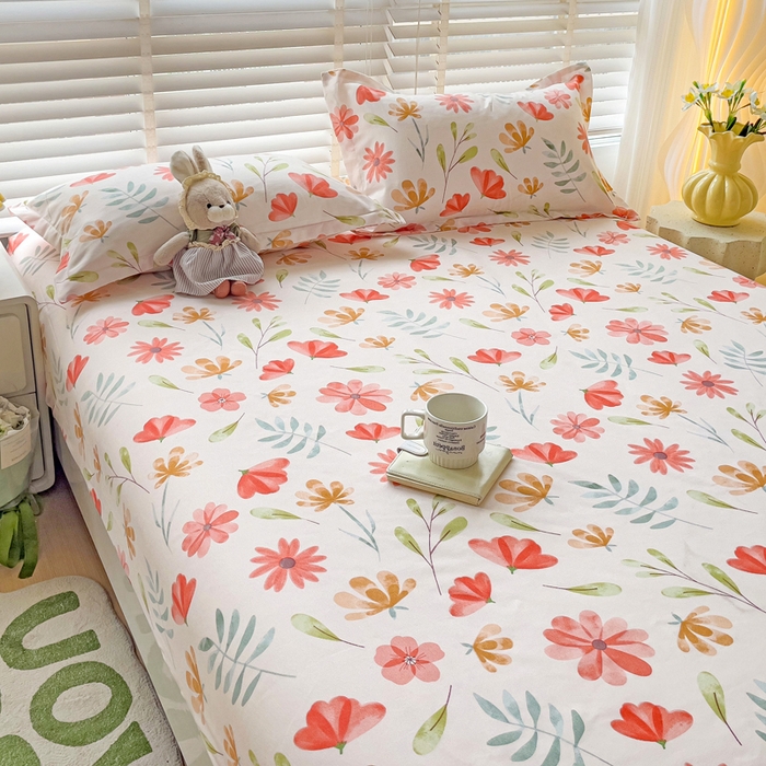 91家纺网 家纺一手货源 找家纺 文黛家居 2025新款时尚印花亲肤床笠单床笠 花伊浓