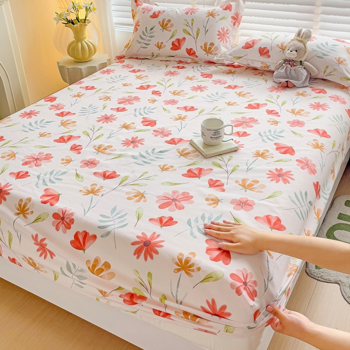 91家纺网 家纺一手货源 找家纺 文黛家居 2025新款时尚印花亲肤床笠单床笠 花伊浓