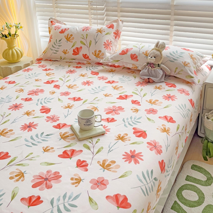 91家纺网 家纺一手货源 找家纺 文黛家居 2025新款时尚印花亲肤床笠单床笠 花伊浓