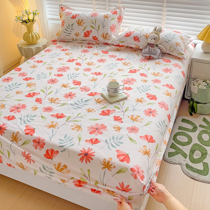 91家纺网 家纺一手货源 找家纺 文黛家居 2025新款时尚印花亲肤床笠单床笠 花伊浓