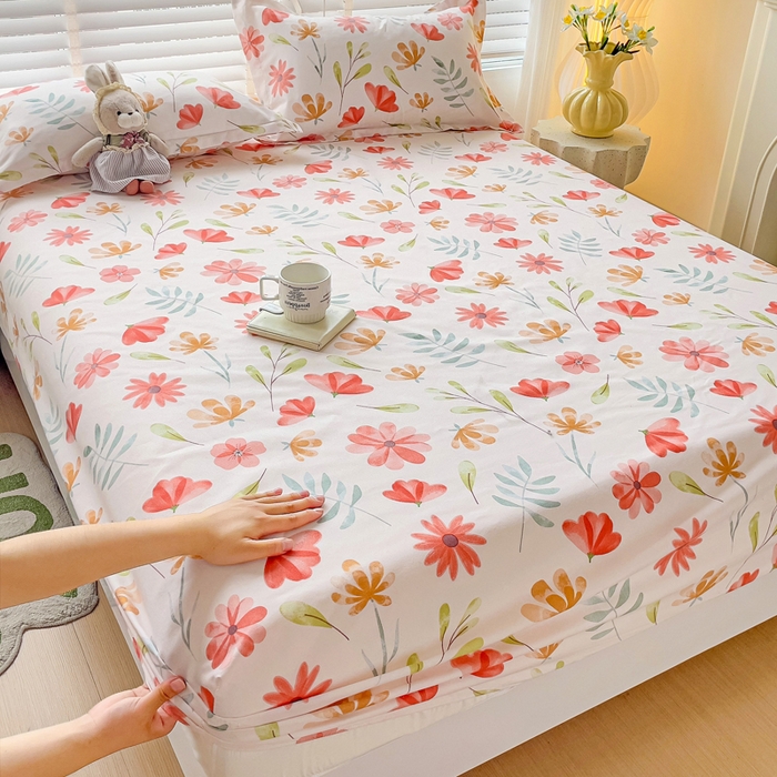 91家纺网 家纺一手货源 找家纺 文黛家居 2025新款时尚印花亲肤床笠单床笠 花伊浓