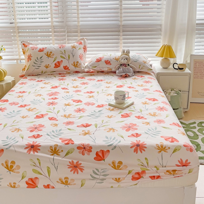 91家纺网 家纺一手货源 找家纺 文黛家居 2025新款时尚印花亲肤床笠单床笠 花伊浓