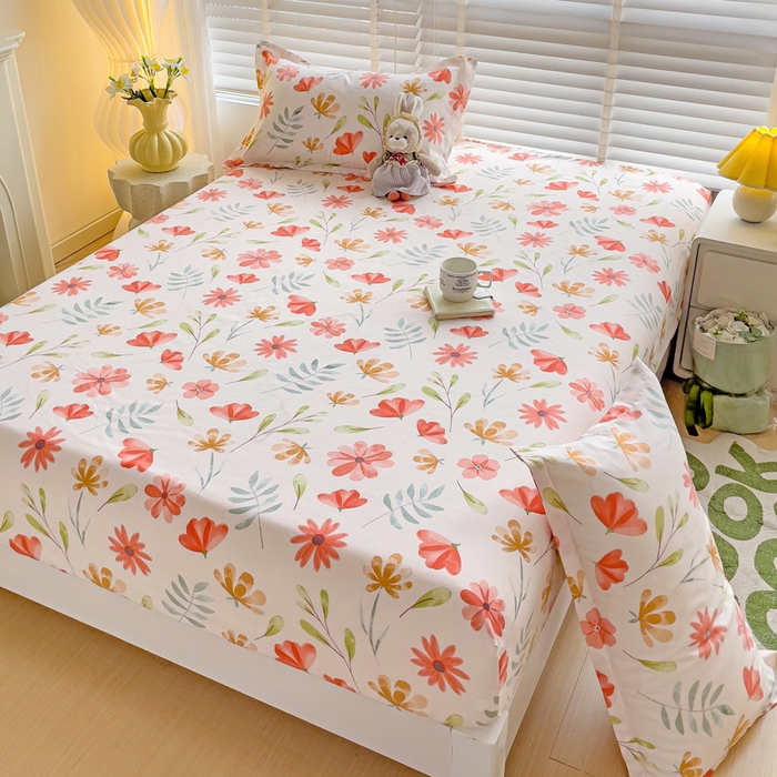 91家纺网 家纺一手货源 找家纺 文黛家居 2025新款时尚印花亲肤床笠单床笠 花伊浓