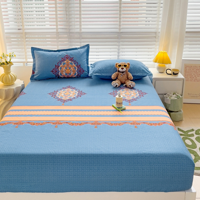 91家纺网 家纺一手货源 找家纺 文黛家居 2025新款时尚印花亲肤床笠单床笠 华贵盛典