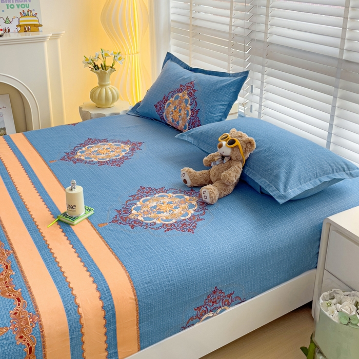 91家纺网 家纺一手货源 找家纺 文黛家居 2025新款时尚印花亲肤床笠单床笠 华贵盛典