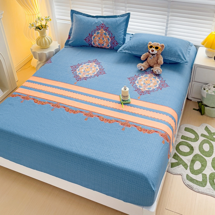 91家纺网 家纺一手货源 找家纺 文黛家居 2025新款时尚印花亲肤床笠单床笠 华贵盛典