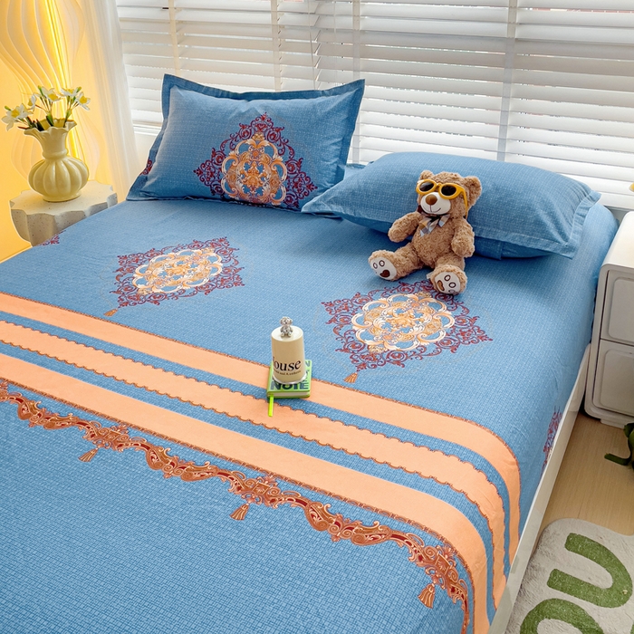 91家纺网 家纺一手货源 找家纺 文黛家居 2025新款时尚印花亲肤床笠单床笠 华贵盛典