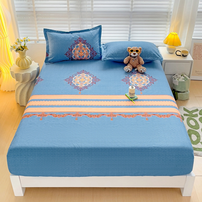 91家纺网 家纺一手货源 找家纺 文黛家居 2025新款时尚印花亲肤床笠单床笠 华贵盛典