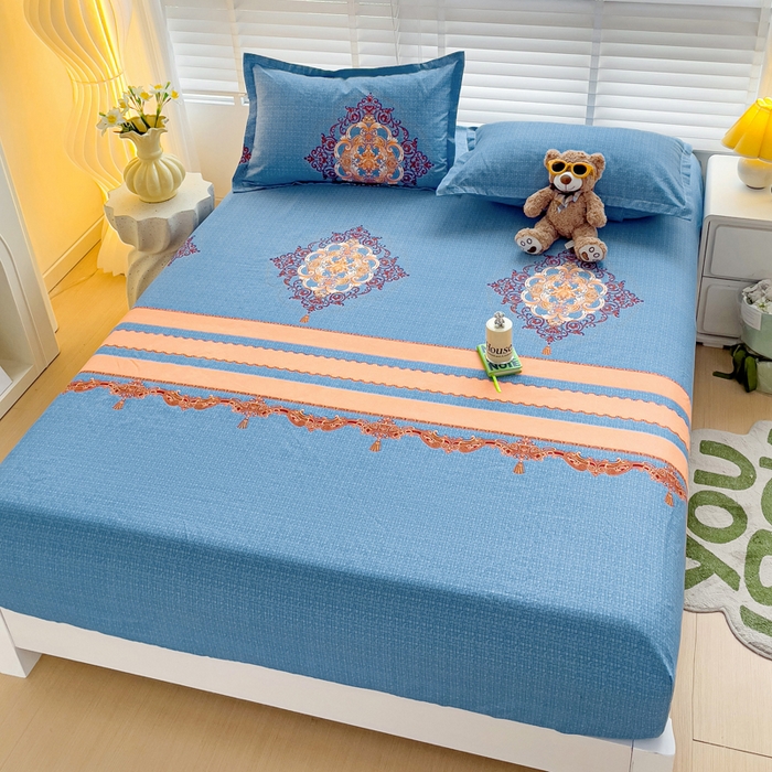 91家纺网 家纺一手货源 找家纺 文黛家居 2025新款时尚印花亲肤床笠单床笠 华贵盛典