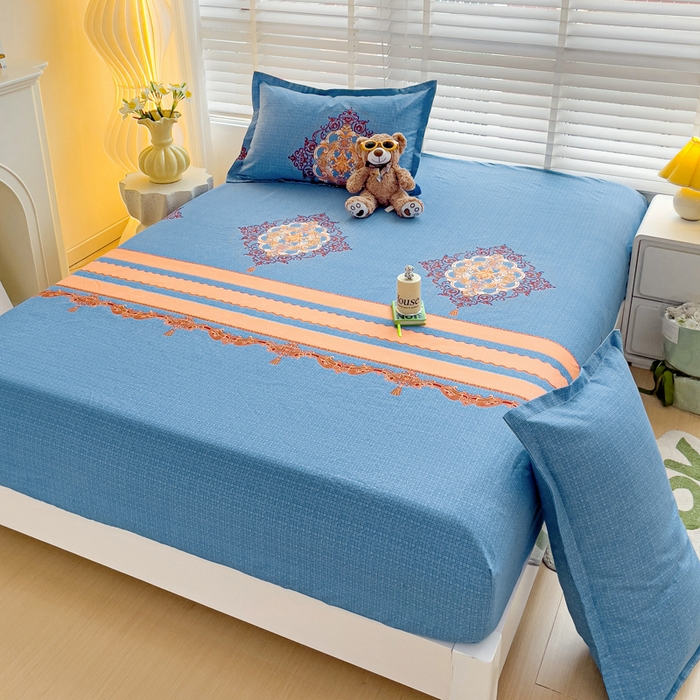 91家纺网 家纺一手货源 找家纺 文黛家居 2025新款时尚印花亲肤床笠单床笠 华贵盛典