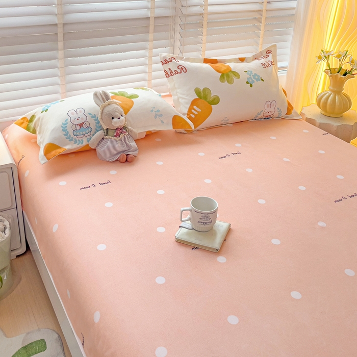 91家纺网 家纺一手货源 找家纺 文黛家居 2025新款时尚印花亲肤床笠单床笠 萝卜-玉