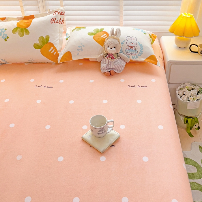 91家纺网 家纺一手货源 找家纺 文黛家居 2025新款时尚印花亲肤床笠单床笠 萝卜-玉