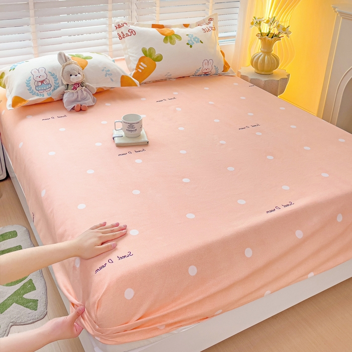 91家纺网 家纺一手货源 找家纺 文黛家居 2025新款时尚印花亲肤床笠单床笠 萝卜-玉