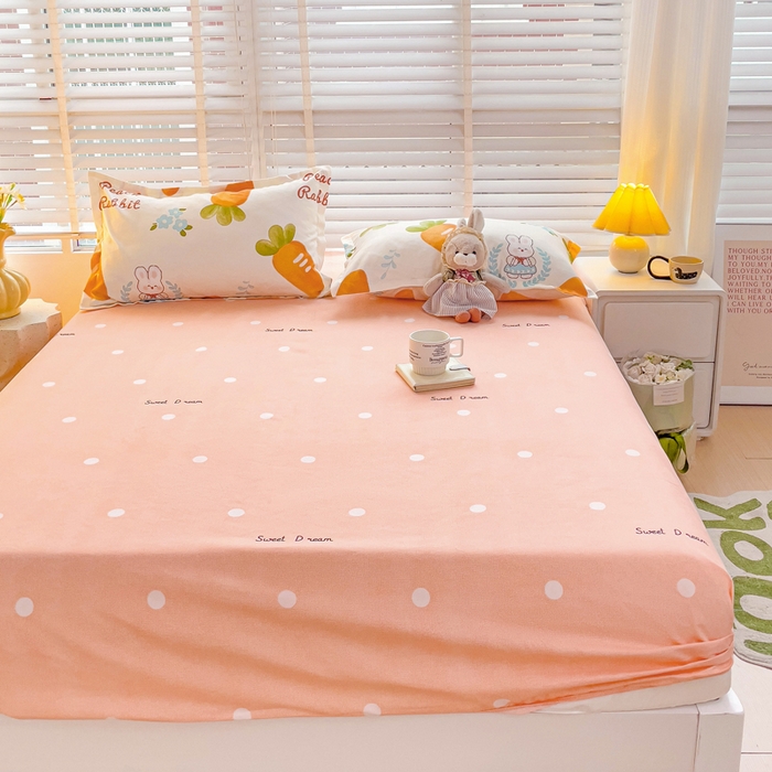 91家纺网 家纺一手货源 找家纺 文黛家居 2025新款时尚印花亲肤床笠单床笠 萝卜-玉