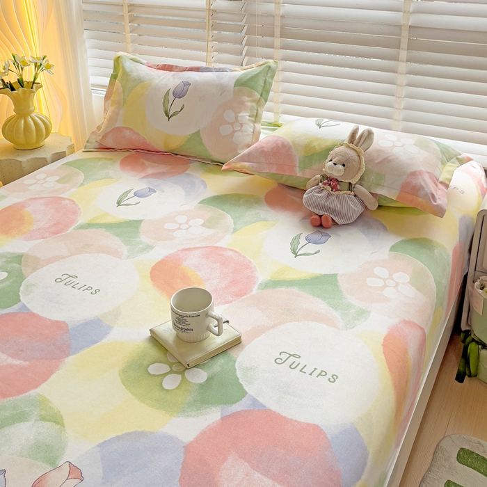 91家纺网 家纺一手货源 找家纺 文黛家居 2025新款时尚印花亲肤床笠单床笠 梦悠