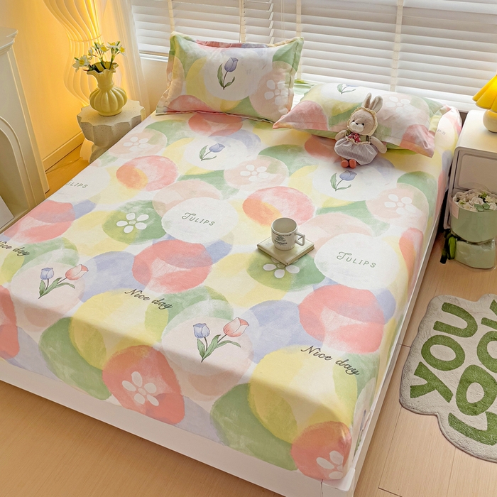 91家纺网 家纺一手货源 找家纺 文黛家居 2025新款时尚印花亲肤床笠单床笠 梦悠