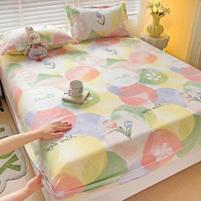 91家纺网 家纺一手货源 找家纺 文黛家居 2025新款时尚印花亲肤床笠单床笠 梦悠