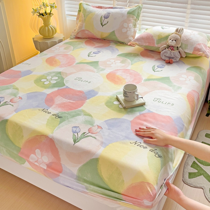 91家纺网 家纺一手货源 找家纺 文黛家居 2025新款时尚印花亲肤床笠单床笠 梦悠