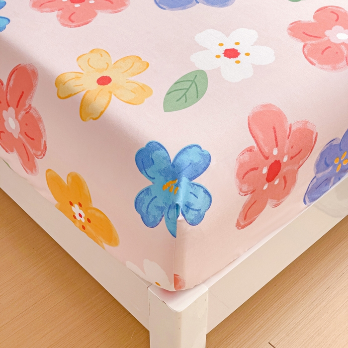 91家纺网 家纺一手货源 找家纺 文黛家居 2025新款时尚印花亲肤床笠单床笠 莫奈花海-粉