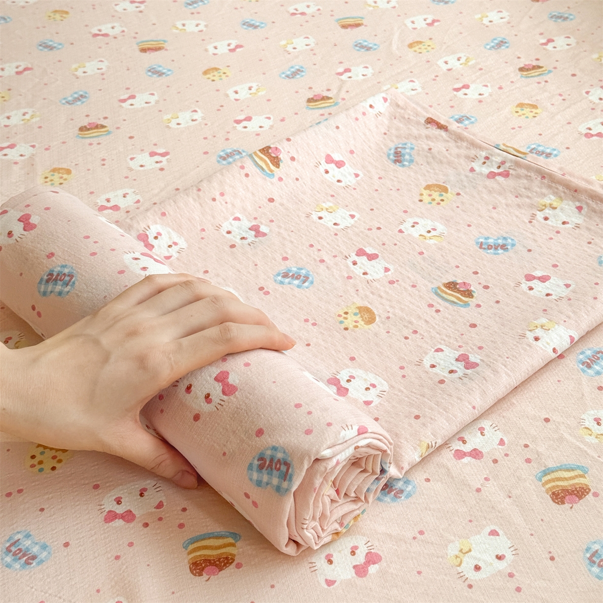 91家纺网 家纺一手货源 找家纺 （总）多品家纺 2025新款超柔云感双层纱单床单 床单单件