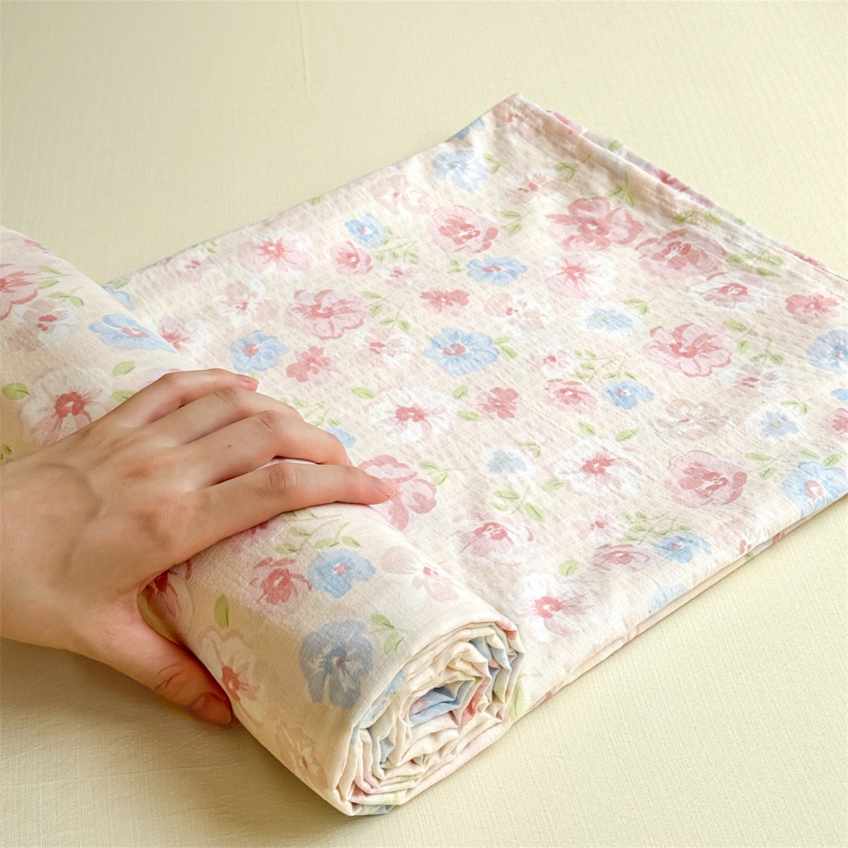 91家纺网 家纺一手货源 找家纺 （总）多品家纺 2025新款超柔云感双层纱单床单 床单单件