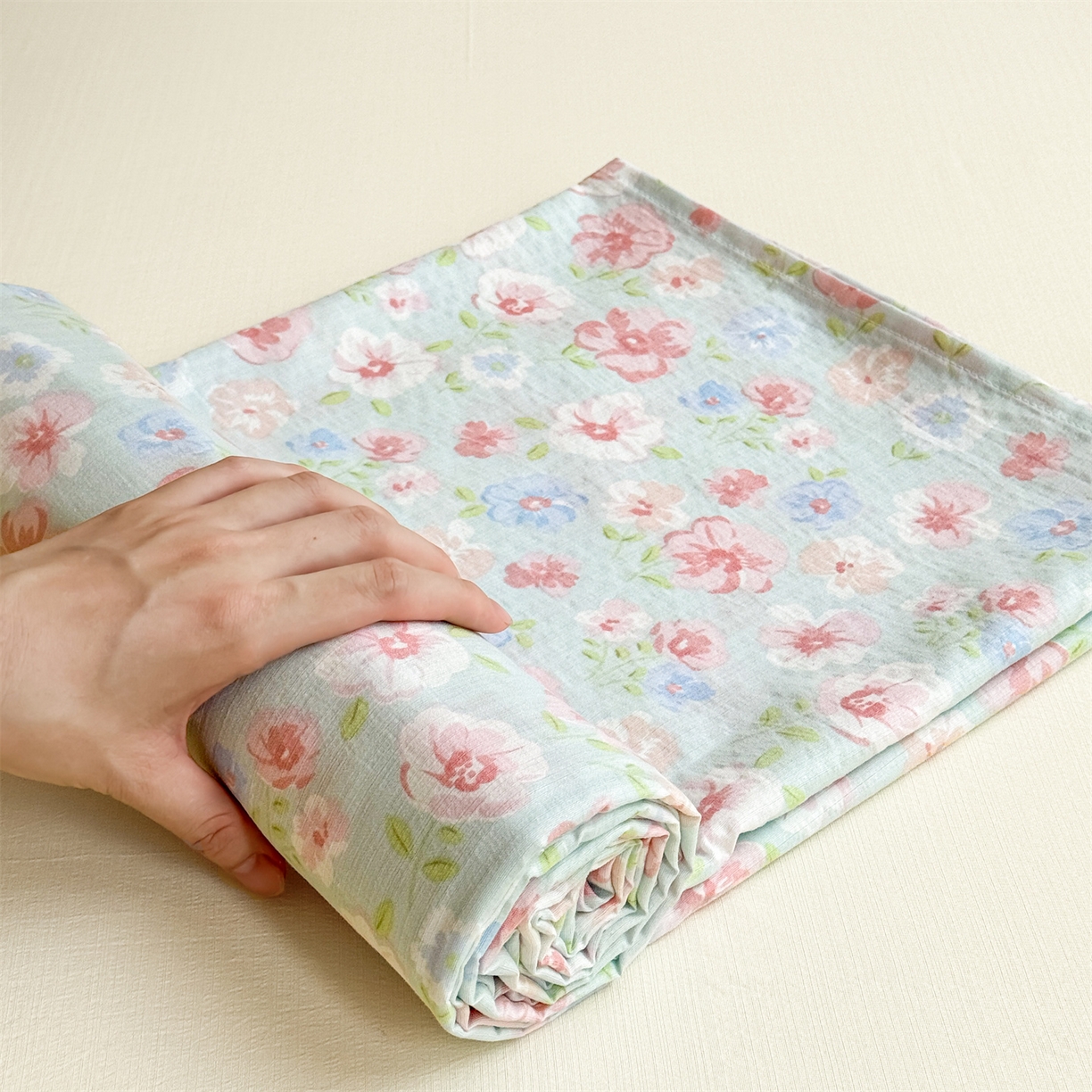 91家纺网 家纺一手货源 找家纺 （总）多品家纺 2025新款超柔云感双层纱单床单 床单单件