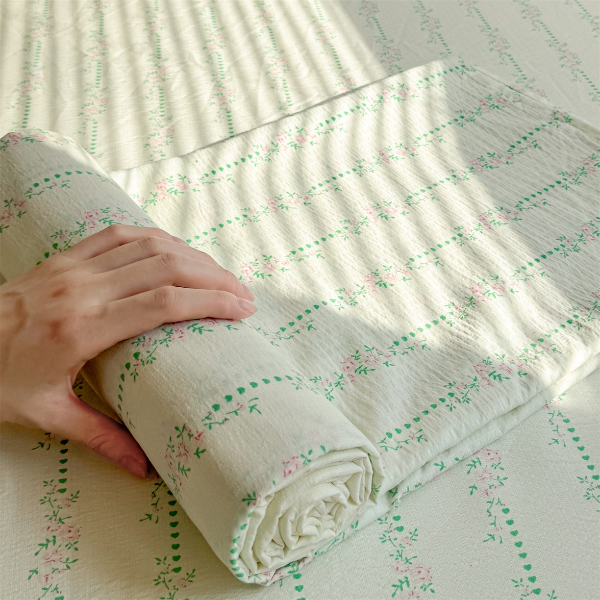 91家纺网 家纺一手货源 找家纺 （总）多品家纺 2025新款超柔云感双层纱单床单 床单单件