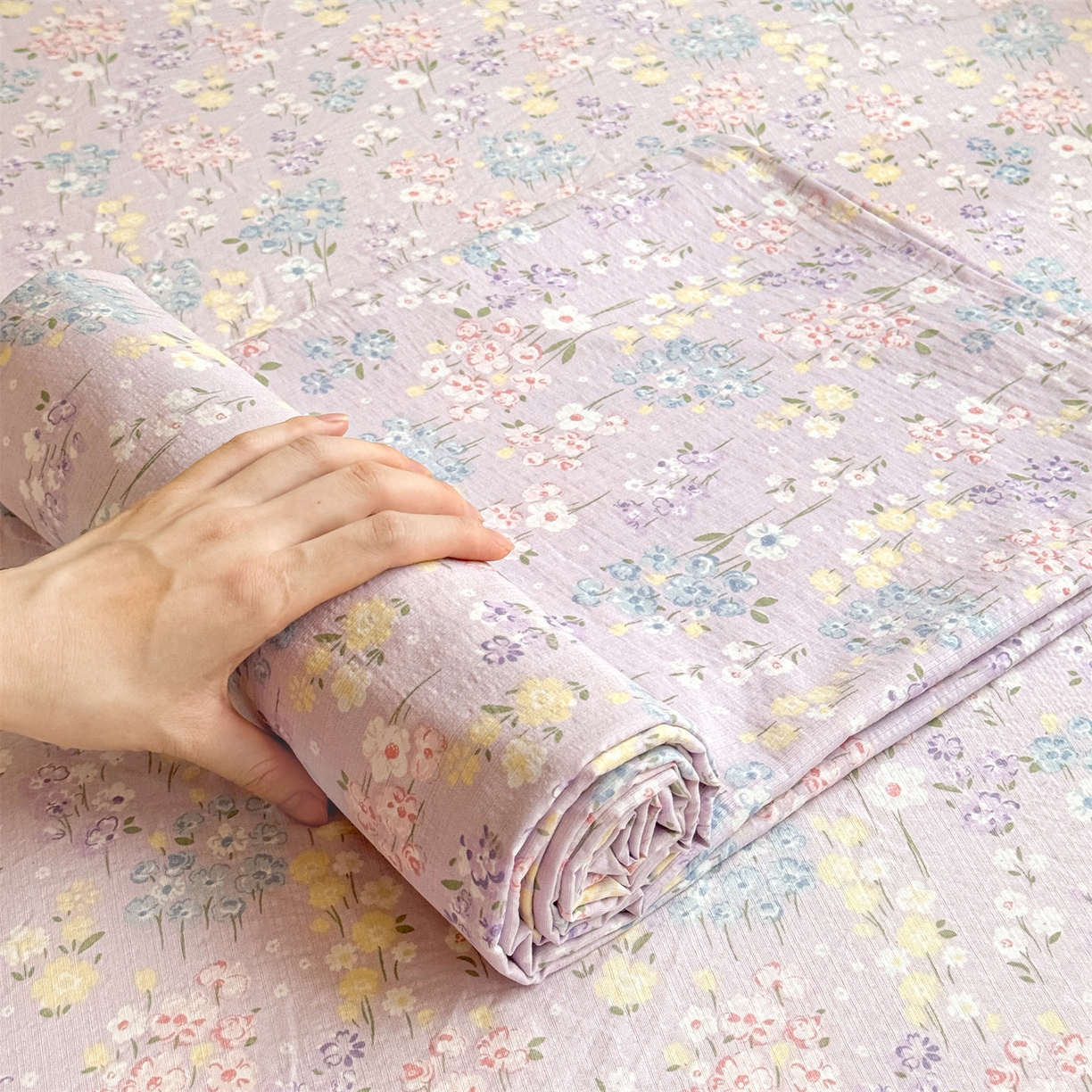 91家纺网 家纺一手货源 找家纺 （总）多品家纺 2025新款超柔云感双层纱单床单 床单单件