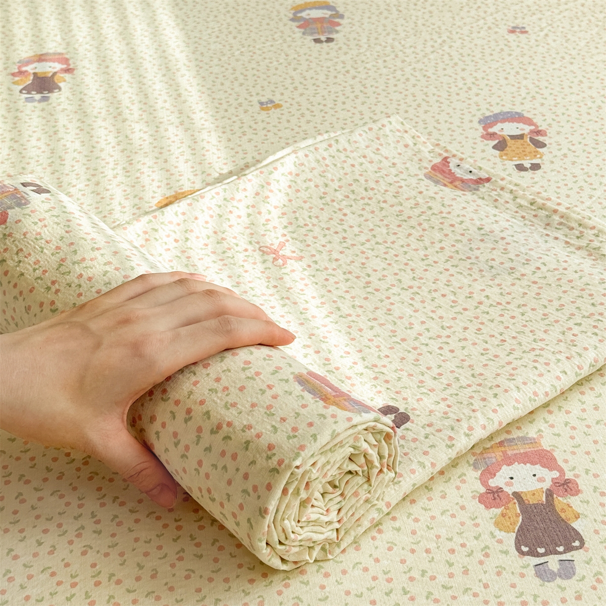 91家纺网 家纺一手货源 找家纺 （总）多品家纺 2025新款超柔云感双层纱单床单 床单单件