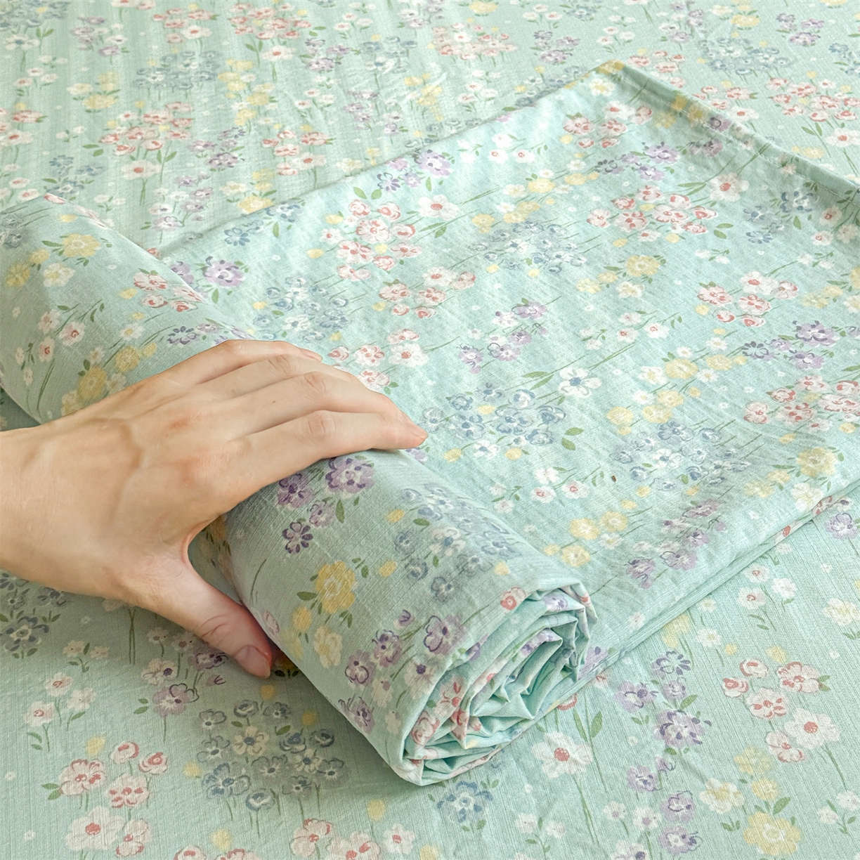 91家纺网 家纺一手货源 找家纺 （总）多品家纺 2025新款超柔云感双层纱单床单 床单单件