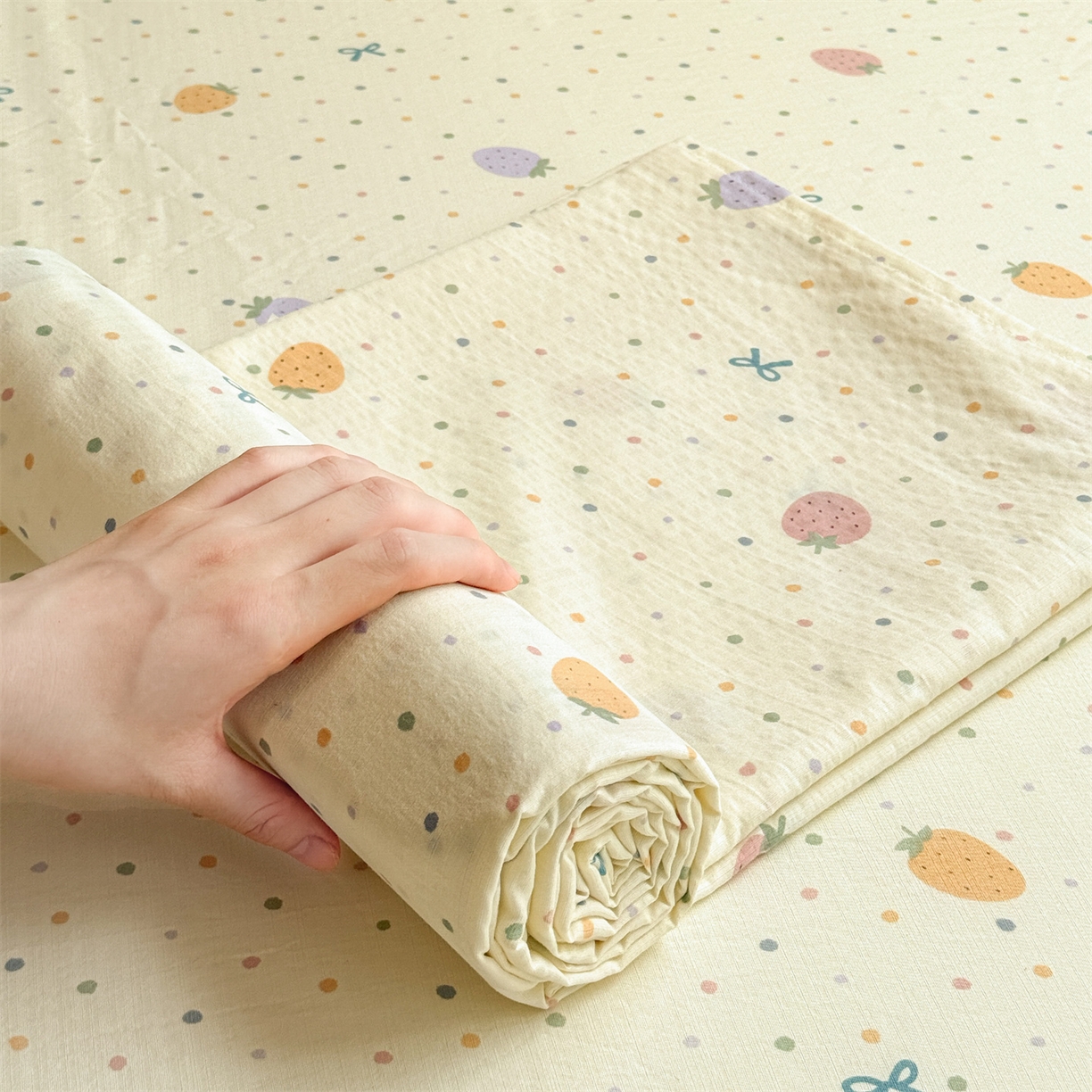 91家纺网 家纺一手货源 找家纺 （总）多品家纺 2025新款超柔云感双层纱单床单 床单单件