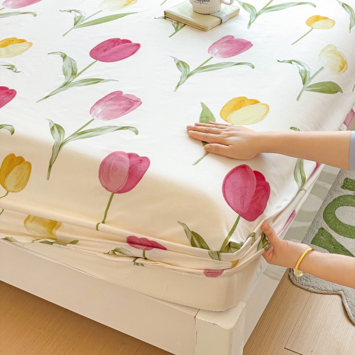 91家纺网 家纺一手货源 找家纺 文黛家居 2025新款时尚印花亲肤床笠单床笠 雅韵