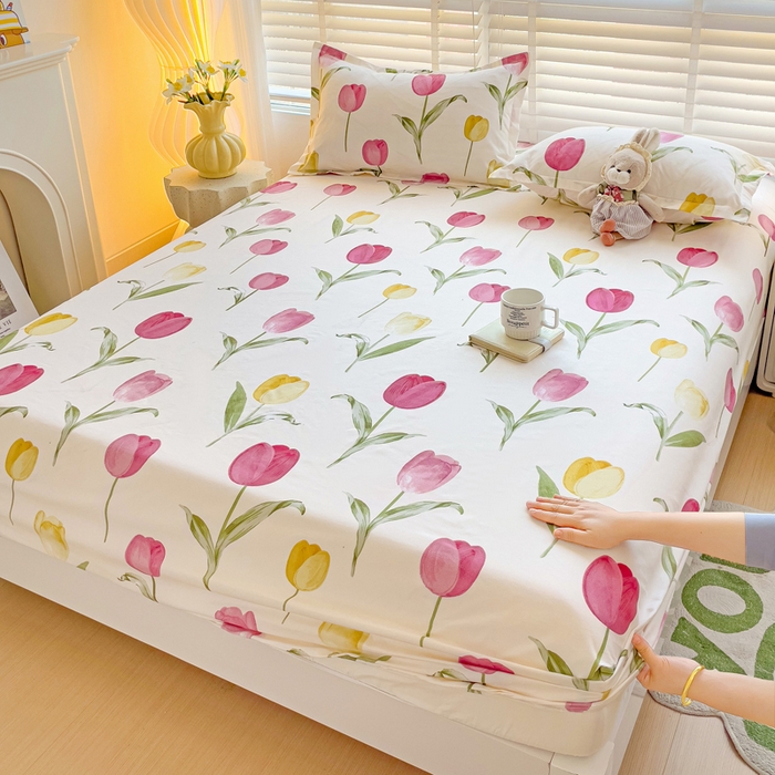 91家纺网 家纺一手货源 找家纺 文黛家居 2025新款时尚印花亲肤床笠单床笠 雅韵