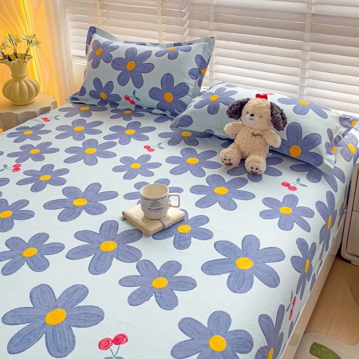 91家纺网 家纺一手货源 找家纺 文黛家居 2025新款时尚印花亲肤床笠单床笠 樱花之恋